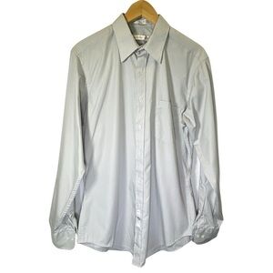 GEOFFREY BEENE Men size 16 (34/35) Light gray long sleeve button up dress shirt